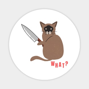 What? Murderous Cat Funny Design for Cat Lovers Magnet